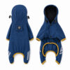 Blue full-cover dog rain jacket