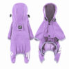 Purple full-cover dog rain jacket