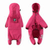 Red full-cover dog rain jacket