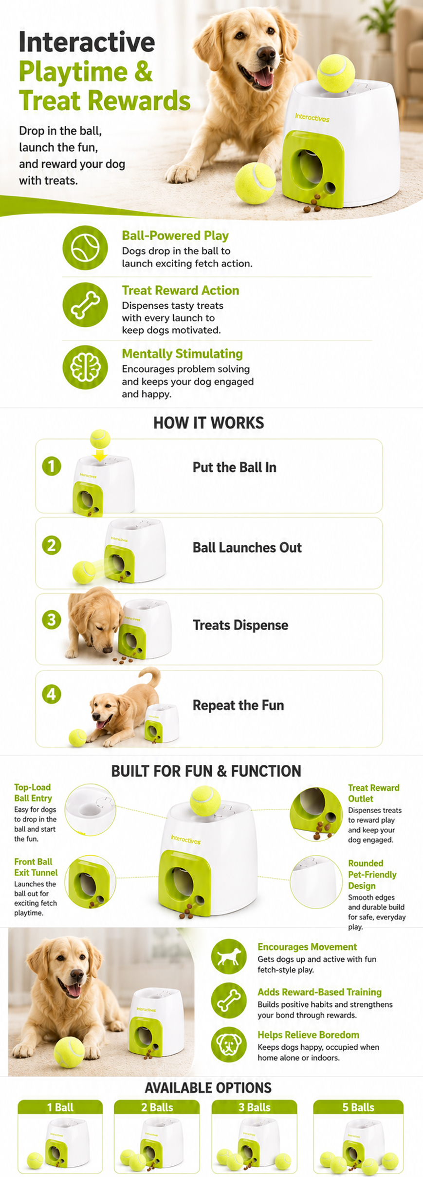 Gravity Roll-Out Ball & Treat Reward Toy for Dogs detail image