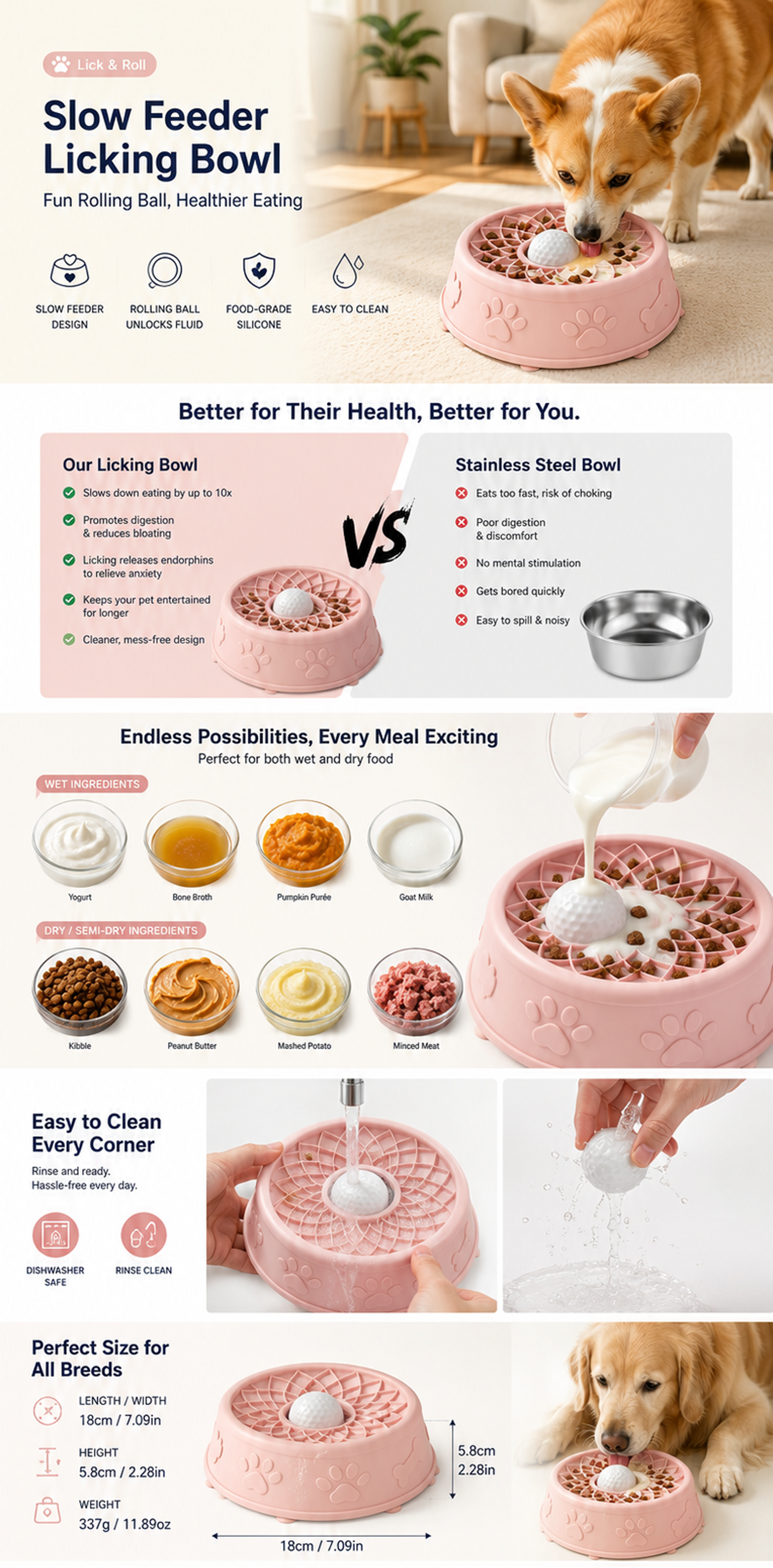 Lotus Slow Feeder Bowl for Dogs detail image