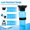 Squeeze-to-dispense dog water bottle design