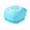 Blue Refillable Silicone Pet Bath Brush on white background
