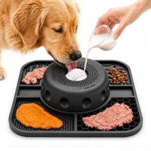 Rolling Slow Feeder Bowl Pro with Square Tray