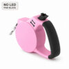 No LED Pink Black 5 m retractable dog leash