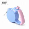 No LED Pink Blue 5 m retractable dog leash