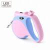 USB LED Pink Blue 5 m retractable dog leash