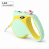 USB LED Yellow Green 5 m retractable dog leash